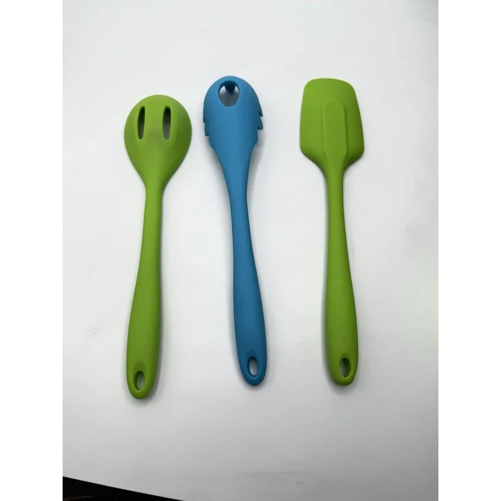 Art + Cook Silicone Kitchen Utensil Set Spoon Spatula Pasta Server 3 Pc Lot